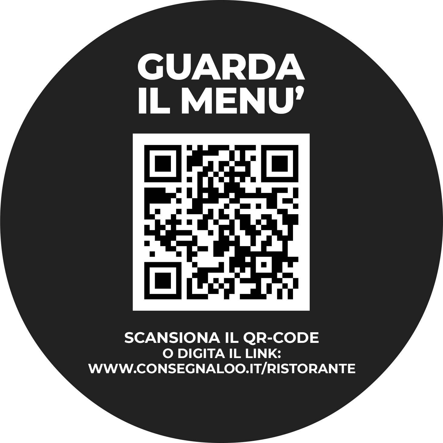 Adesivo rotondo Menu Digitale con QR-code 03